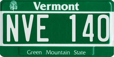 VT license plate NVE140