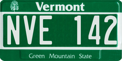 VT license plate NVE142