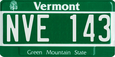 VT license plate NVE143
