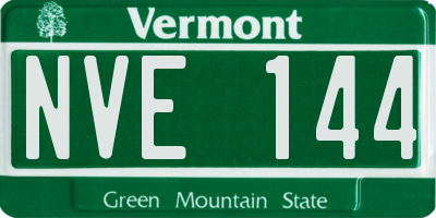 VT license plate NVE144