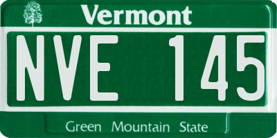 VT license plate NVE145