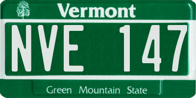 VT license plate NVE147