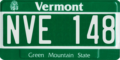 VT license plate NVE148