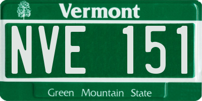 VT license plate NVE151