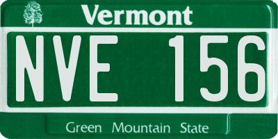VT license plate NVE156