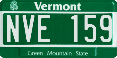 VT license plate NVE159