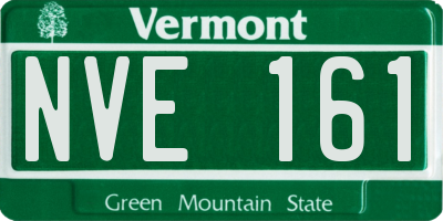 VT license plate NVE161