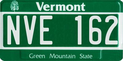 VT license plate NVE162