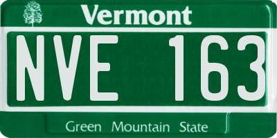 VT license plate NVE163