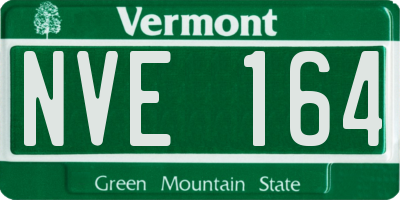VT license plate NVE164