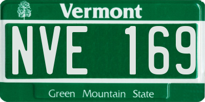 VT license plate NVE169
