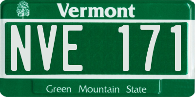 VT license plate NVE171