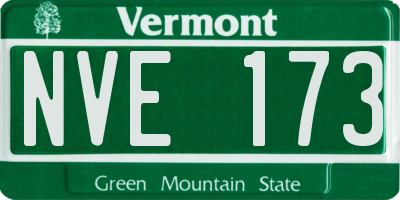 VT license plate NVE173