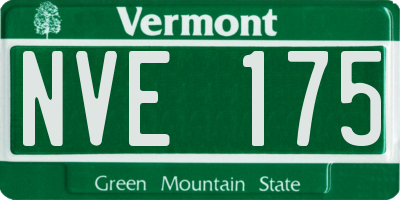 VT license plate NVE175