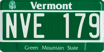 VT license plate NVE179