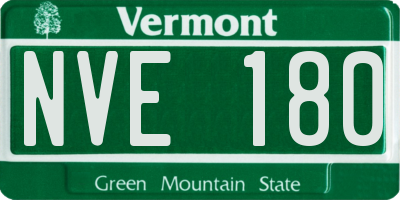VT license plate NVE180