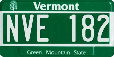 VT license plate NVE182