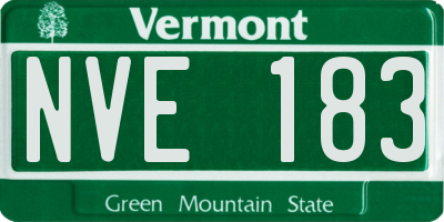 VT license plate NVE183