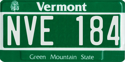 VT license plate NVE184