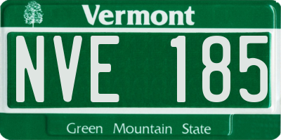 VT license plate NVE185