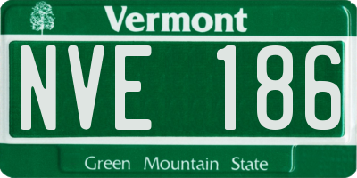 VT license plate NVE186