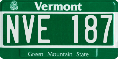 VT license plate NVE187
