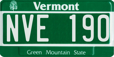 VT license plate NVE190