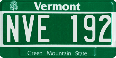 VT license plate NVE192