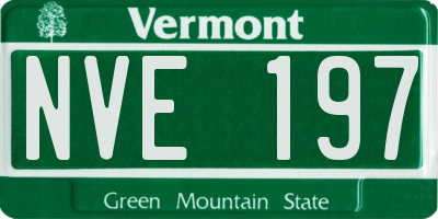 VT license plate NVE197