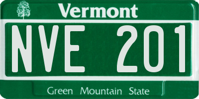 VT license plate NVE201