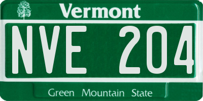 VT license plate NVE204