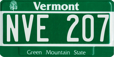 VT license plate NVE207