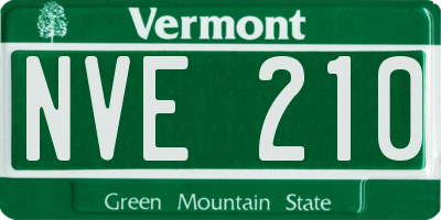 VT license plate NVE210