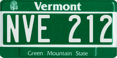 VT license plate NVE212