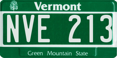 VT license plate NVE213