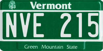 VT license plate NVE215