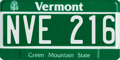 VT license plate NVE216