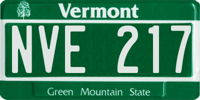 VT license plate NVE217