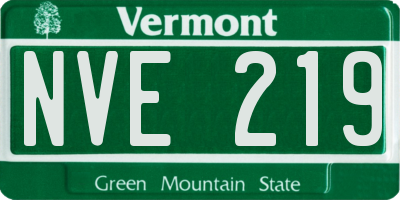 VT license plate NVE219