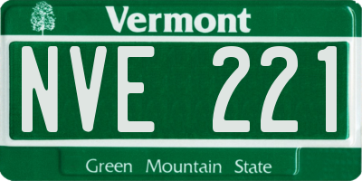 VT license plate NVE221