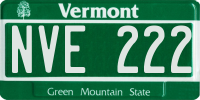 VT license plate NVE222