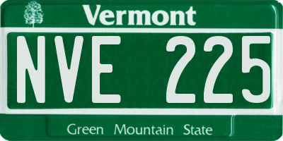 VT license plate NVE225