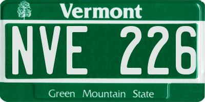VT license plate NVE226
