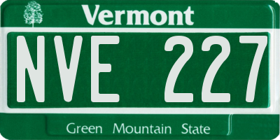 VT license plate NVE227