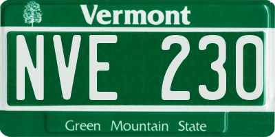 VT license plate NVE230