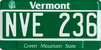 VT license plate NVE236