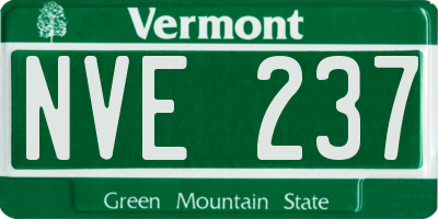 VT license plate NVE237
