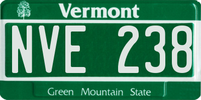 VT license plate NVE238