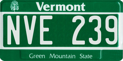 VT license plate NVE239