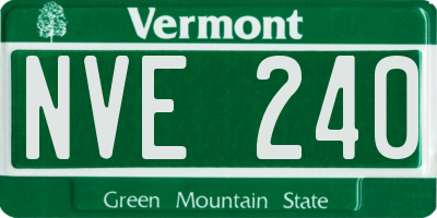 VT license plate NVE240